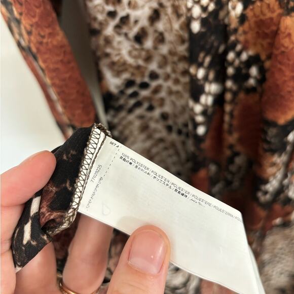 Mango Snake Print Satin Button-Down Maxi Dress - Size 6 - Picture 8 of 8